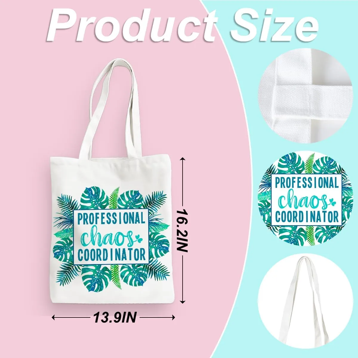 Leadership Boss Lady Chaos Coordinator Librarian Dance Teacher Supervisor Appreciation Gifts Tote Bag Reusable Grocery Bags