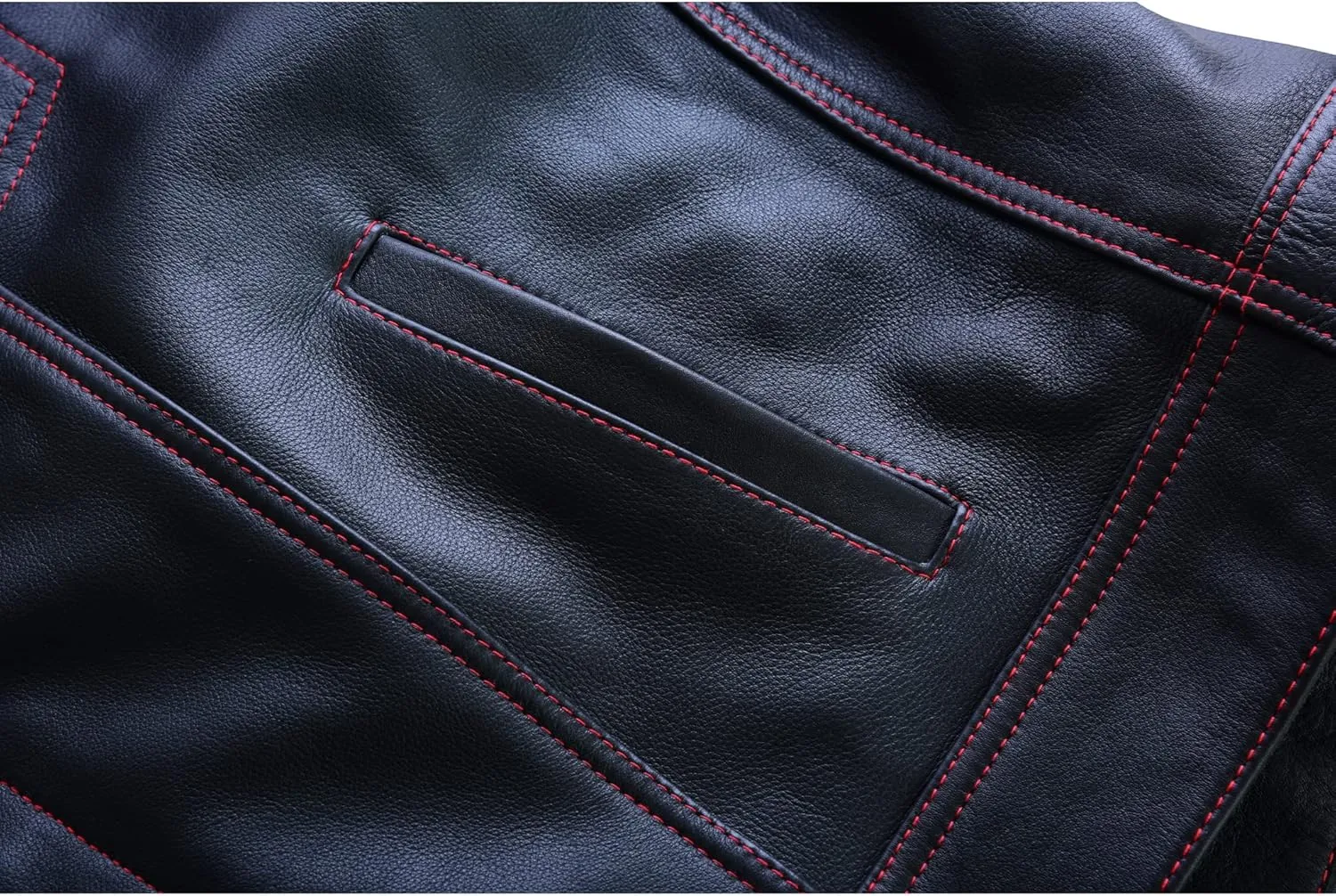 Leatherick Mens Black Motorcycle Vests - SOA Club & Traditional Paisley Satin Liner Leather Biker Vests