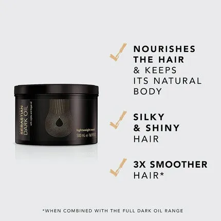 Light nourishing hair mask Dark Oil 500 ml, Sebastian Professional