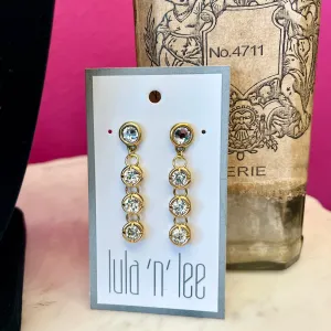 LNL Matte Gold & Crystal Earring