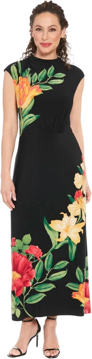 London Times High Neck Sleeveless Midi Cocktail Wedding Guest Dresses for Women