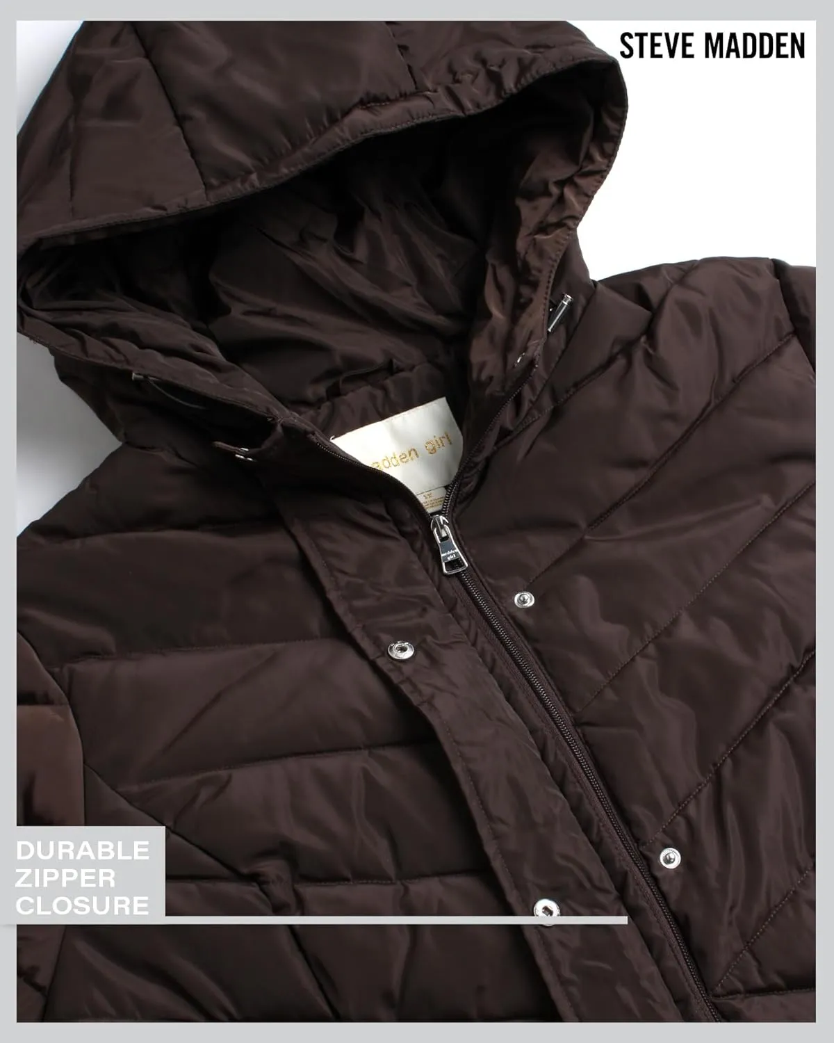 Madden Girl Women's Maxi Puffer Jacket - Long Quilted Puffer Coat (Sizes: S-3X)