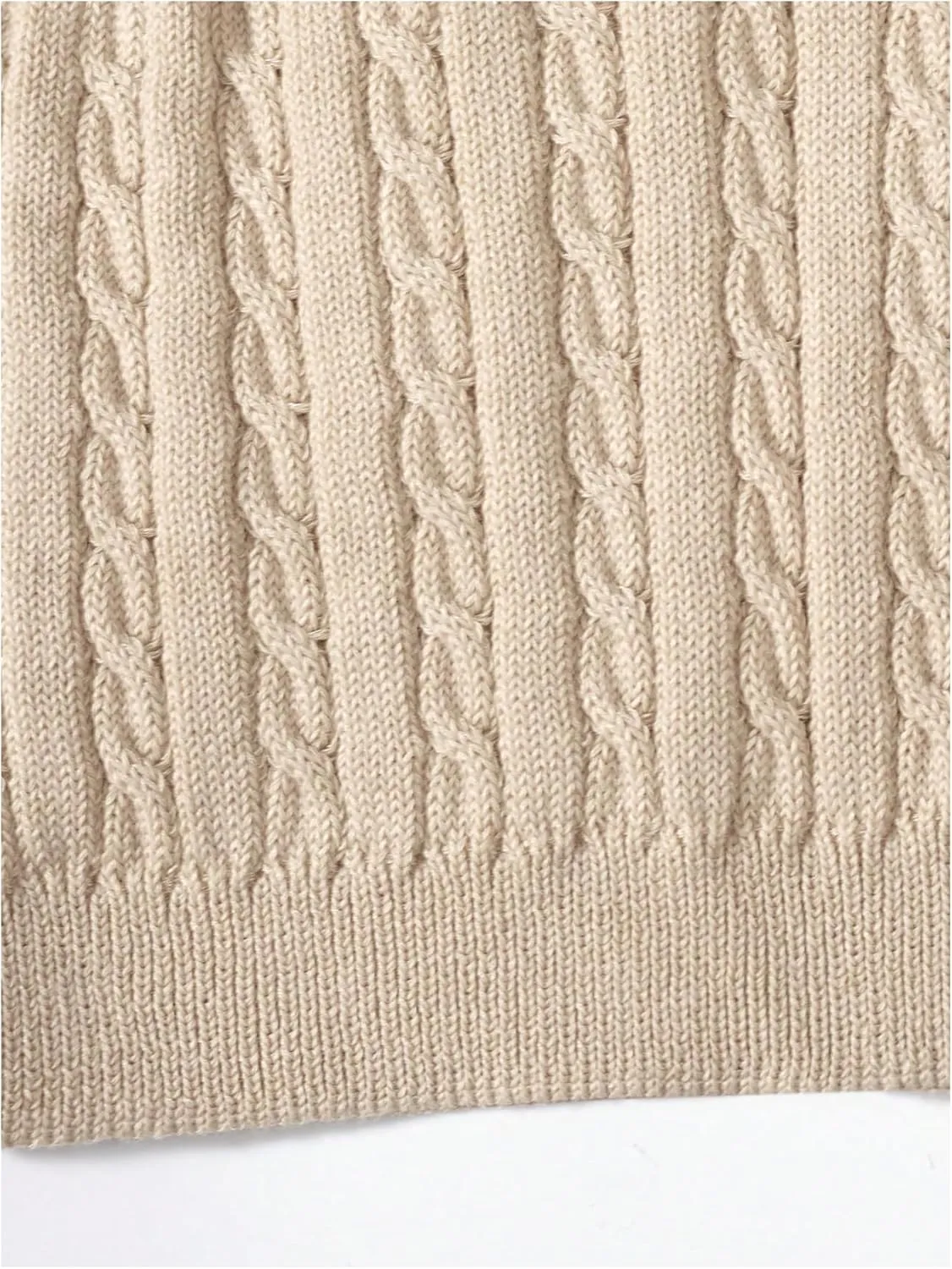 MakeMeChic Girl's Cable Knit Vest V Neck Sleeveless Crop Cute Sweater Vests