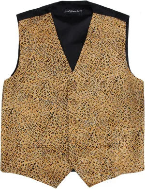 Mens Animal Print Tuxedo Vest Leopard Tiger Zebra Cheetah Prom Formal Wear