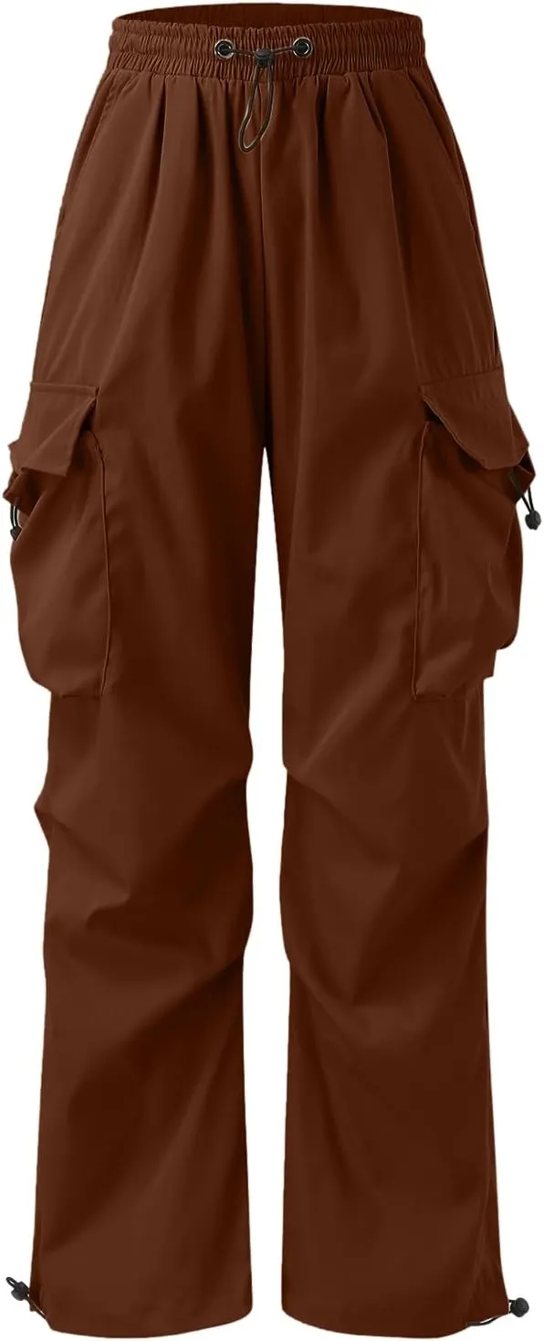 Mens Cargo Pants Casual Wide Leg Elastic Waist Pant Work Pant with Multiple Pockets