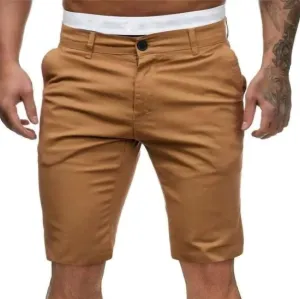 Men's Cargo Shorts Lightweight Solid Flat Front Outdoor Work Shorts Casual Sports Slim Fit Activewear with Pocket