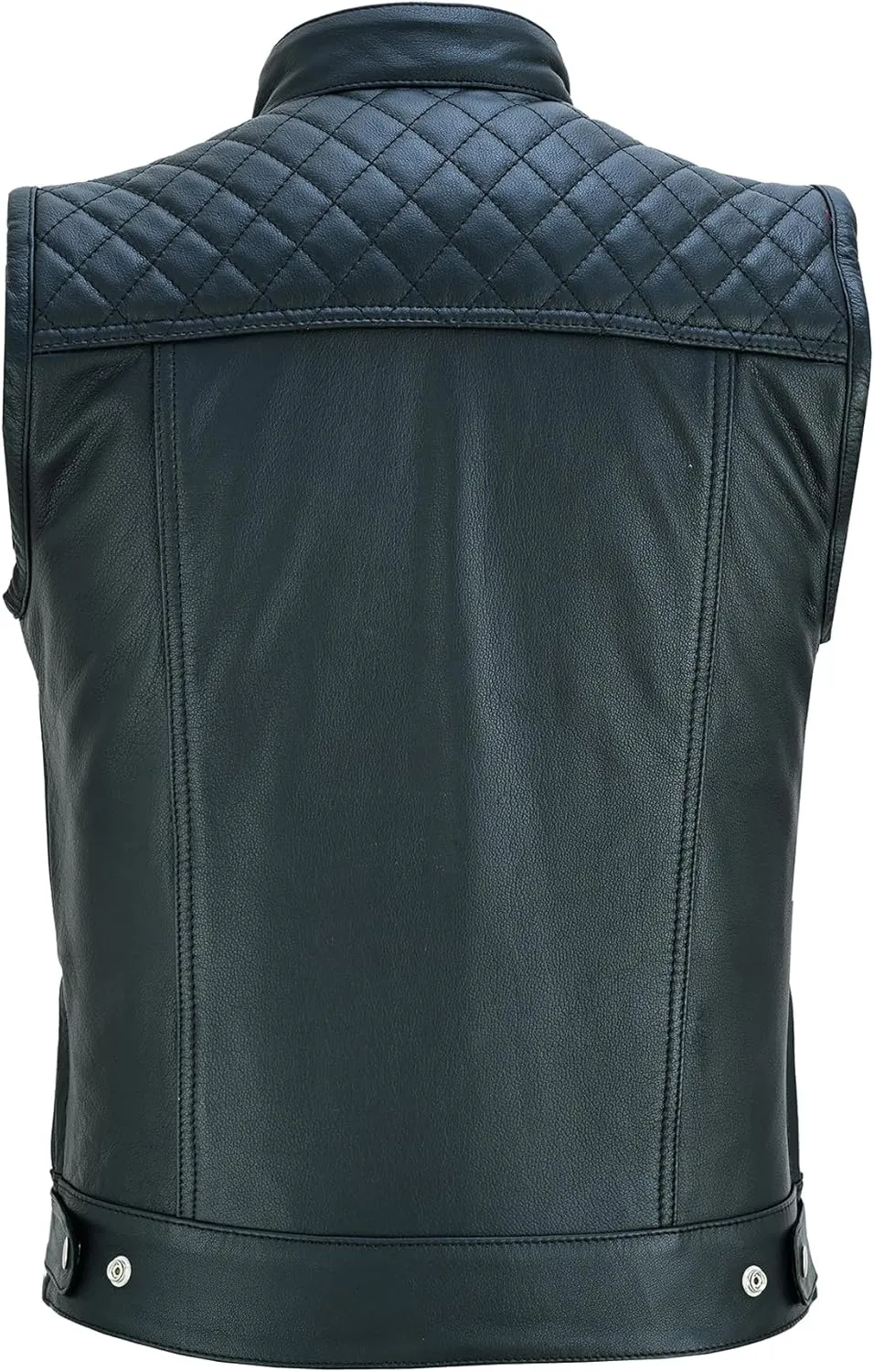 Men's Motorcycle Premium Quality Leather Sleeveless Vest Motorbike Motocross Biker Riders Vests