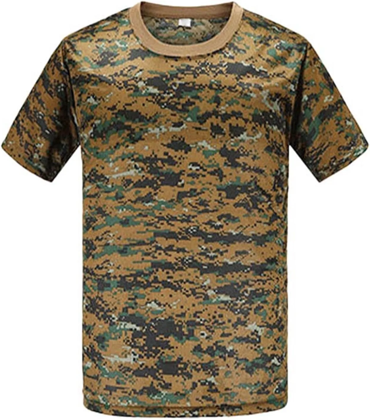 Men's Outdoor Exercise Fitness Quick-Drying Perspiration Training Clothes Short-Sleeved T-Shirt Camouflage Army Combat Tees