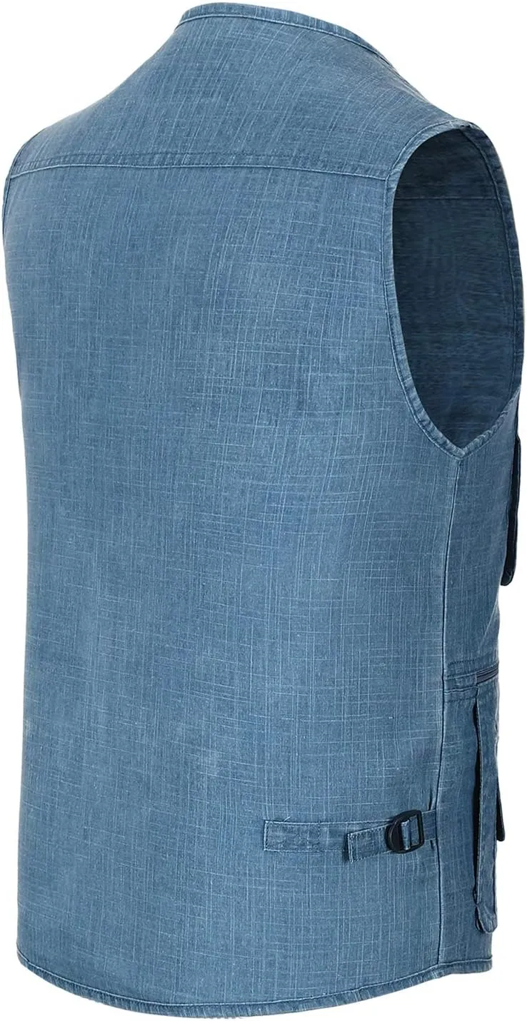 Mens Outdoor Fishing Vest Safari Travel Photography Vests Jacket Multi Pocket