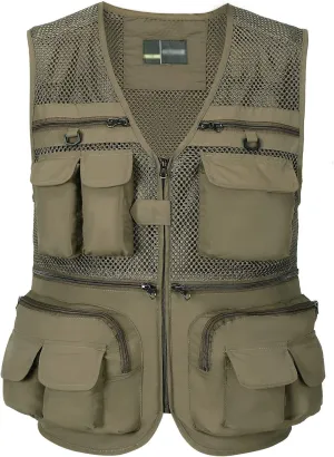 Mens Outdoor Fishing Vest Safari Travel Photography Vests Jacket Multi Pocket