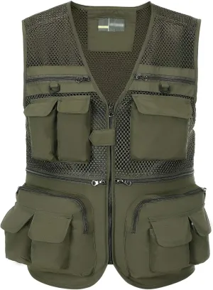 Mens Outdoor Fishing Vest Safari Travel Photography Vests Jacket Multi Pocket
