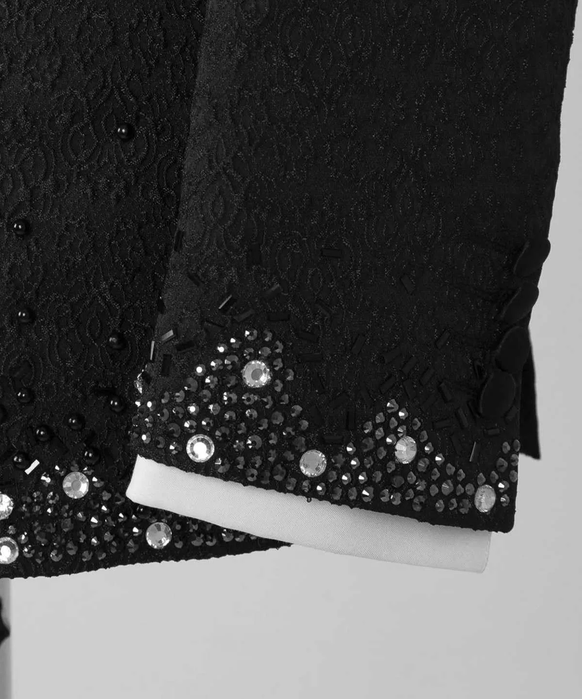 Men's Rhinestone Blazer, Handmade, Single Breasted, Slim Fit, Black Dinner Jacket