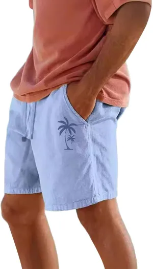 Mens Summer Cotton Linen Shorts Fashion Slim Five Minute Pants Beach Shorts Men'S Cotton Mens Summer Cotton Linen