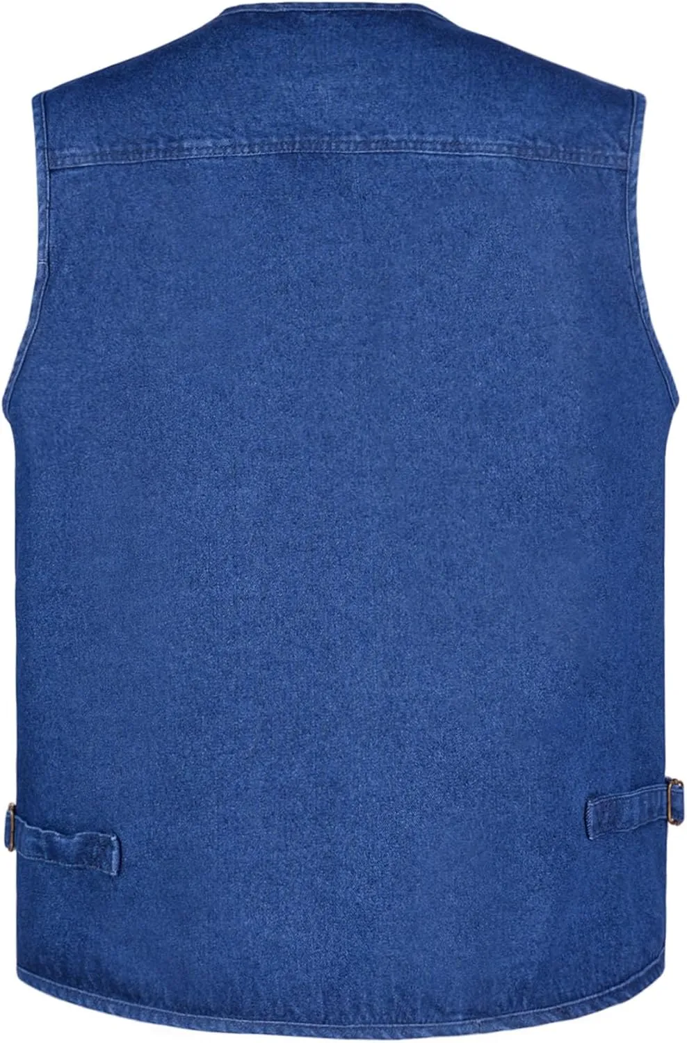 Men's Utility Work Hunting Travel Fishing Multi-Pockets Outdoor Denim Jean Vests