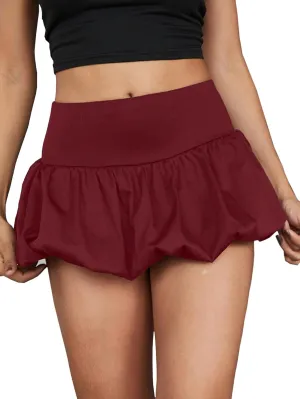Milumia Women Y2K Bubble Mini Skirt High Waist Ruffle Hem Summer A Line Short Skirts
