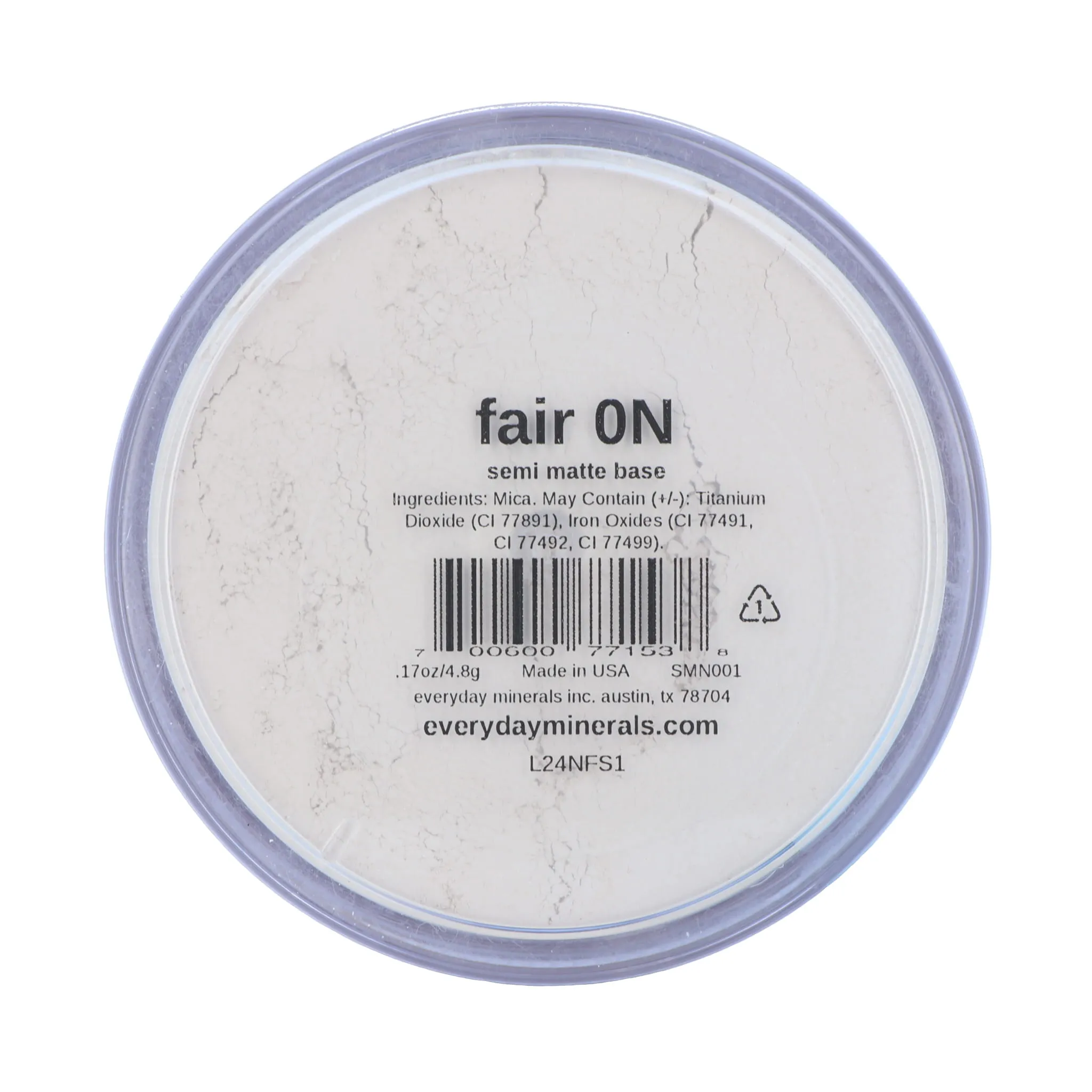 Mineral Foundation, Semi-matte Fair, 0N
