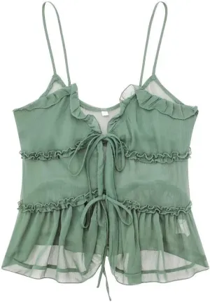 MOLERFO Womens Camisole Tops Tees Tank Elegant Ladies Cami Tops Y2k Halter Neck Sexy Crop Top Vest (Green,Medium)