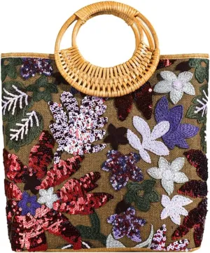 Niction Embroidery Floral Clutch Purses for Women Summer Beach Bag Sequin Tote Purse Cute Hobo Bags Handbags 2025