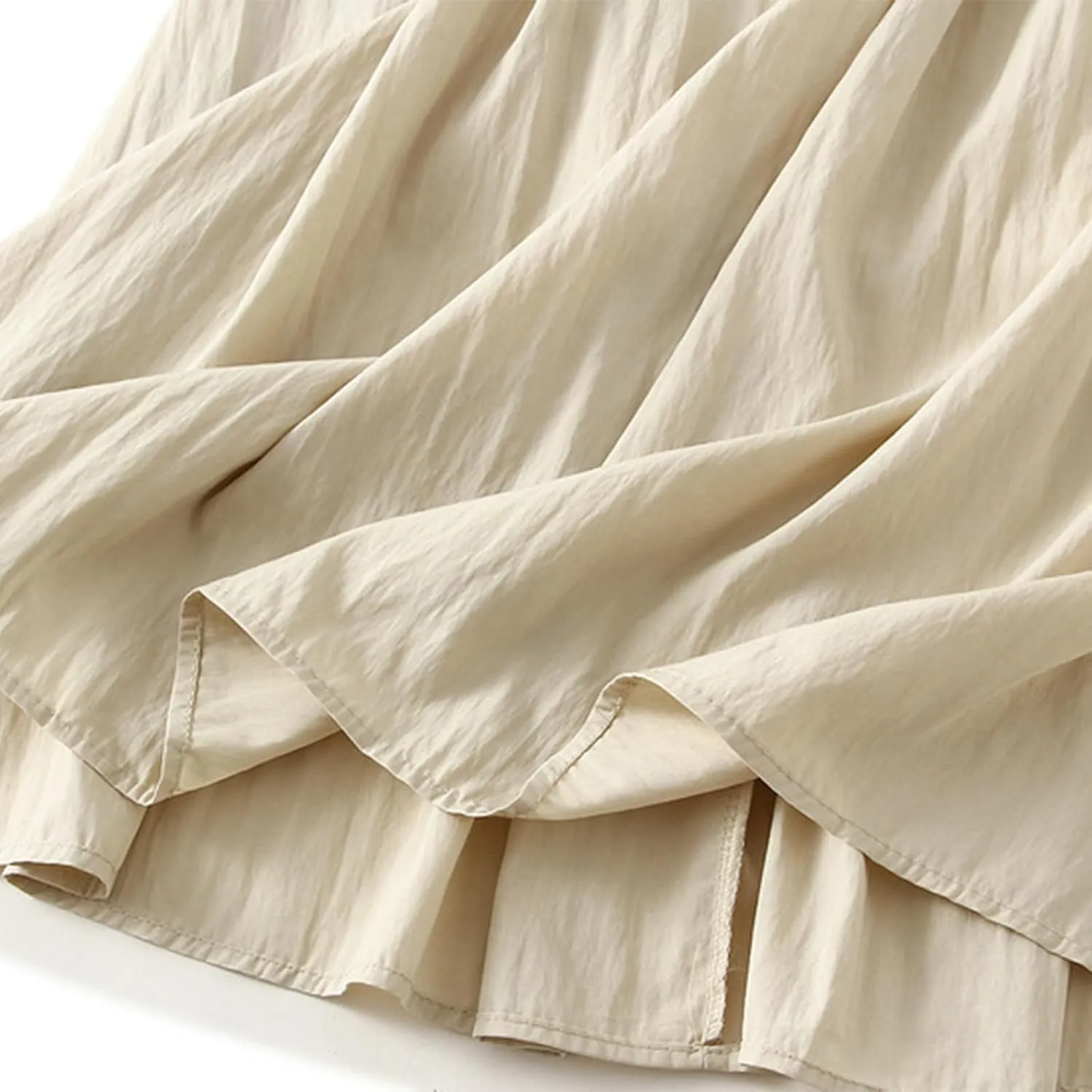 Oplxuo Skirts for Women Trendy Midi Skirt High Waisted Boho Beach Casual Pleated A-Line Swing Flowy Long Skirts with Pockets