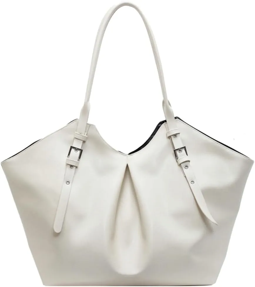 Oversized PU Leather Tote Bag for Women Large Ladies Bucket Handbags Weekender Purse Soft Travel Shopping Bag 2025