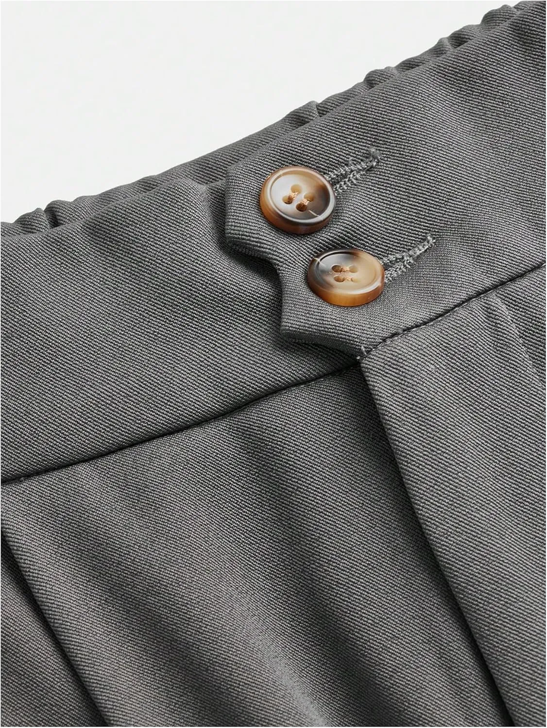 OYOANGLE Girl's Button Down Elastic High Waist Wide Leg Pants Casual Solid Trousers with Pockets