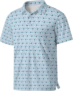 Party Mens Golf Shirt Print Short Sleeve Moisture Wicking Funny Sport Performance Polo Shirts for Men