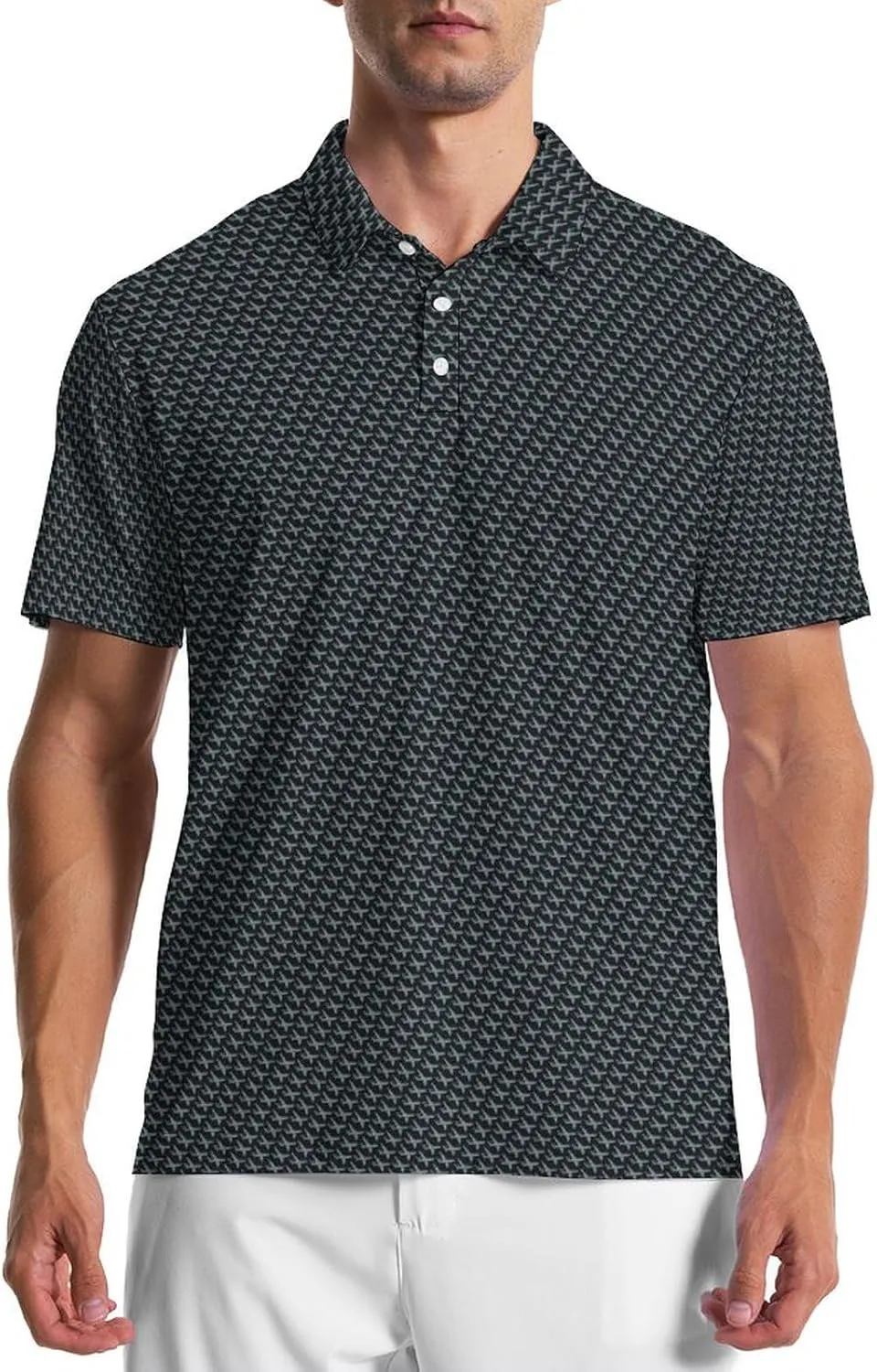 Party Mens Golf Shirt Print Short Sleeve Moisture Wicking Funny Sport Performance Polo Shirts for Men