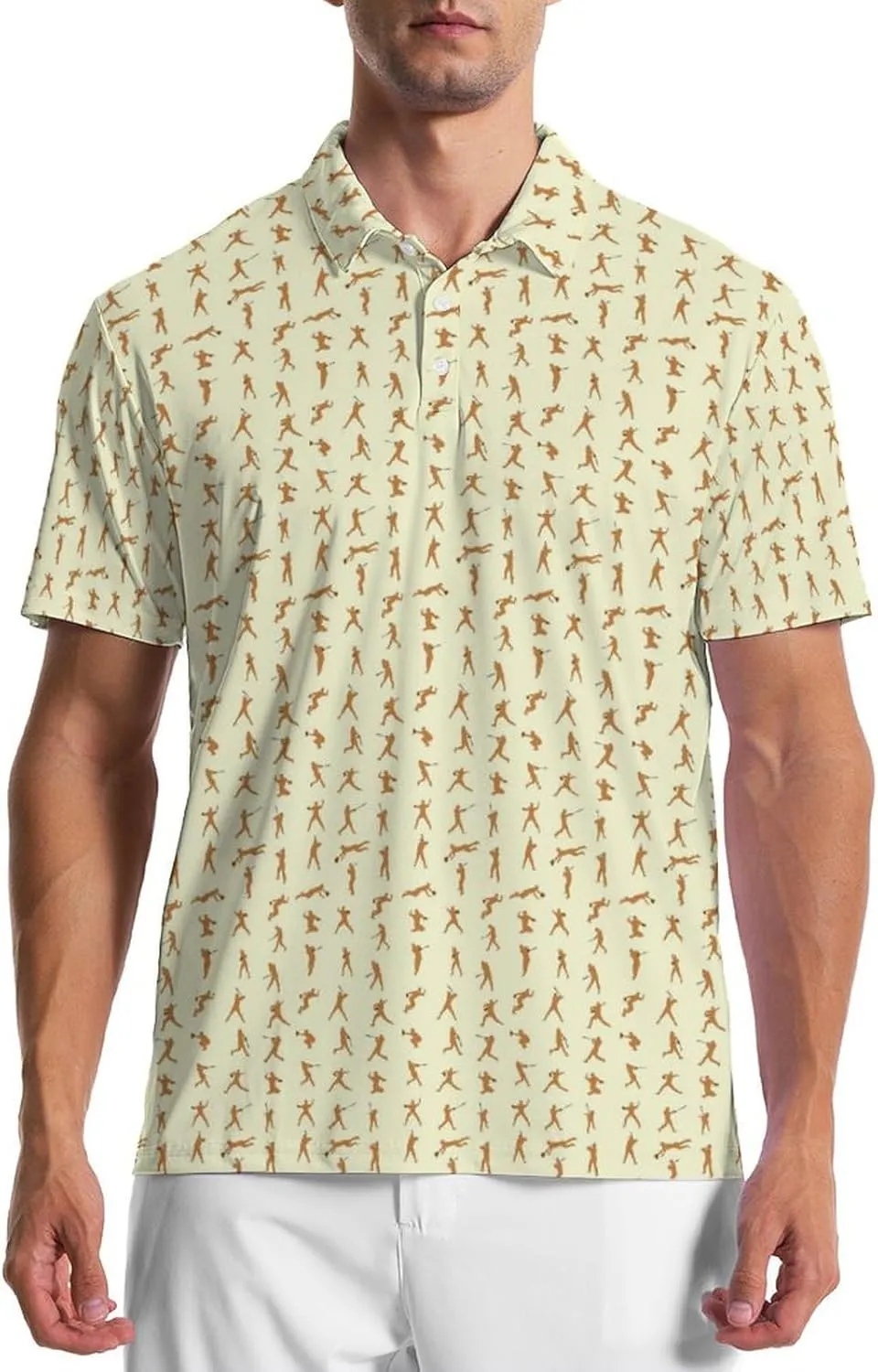 Party Mens Golf Shirt Print Short Sleeve Moisture Wicking Funny Sport Performance Polo Shirts for Men