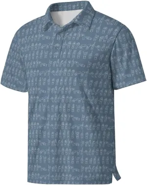 Party Mens Golf Shirt Print Short Sleeve Moisture Wicking Funny Sport Performance Polo Shirts for Men