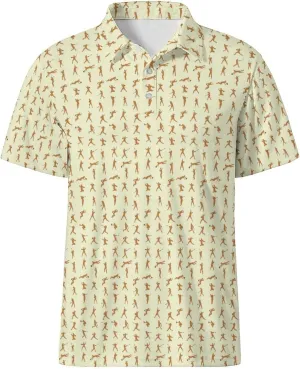 Party Mens Golf Shirt Print Short Sleeve Moisture Wicking Funny Sport Performance Polo Shirts for Men