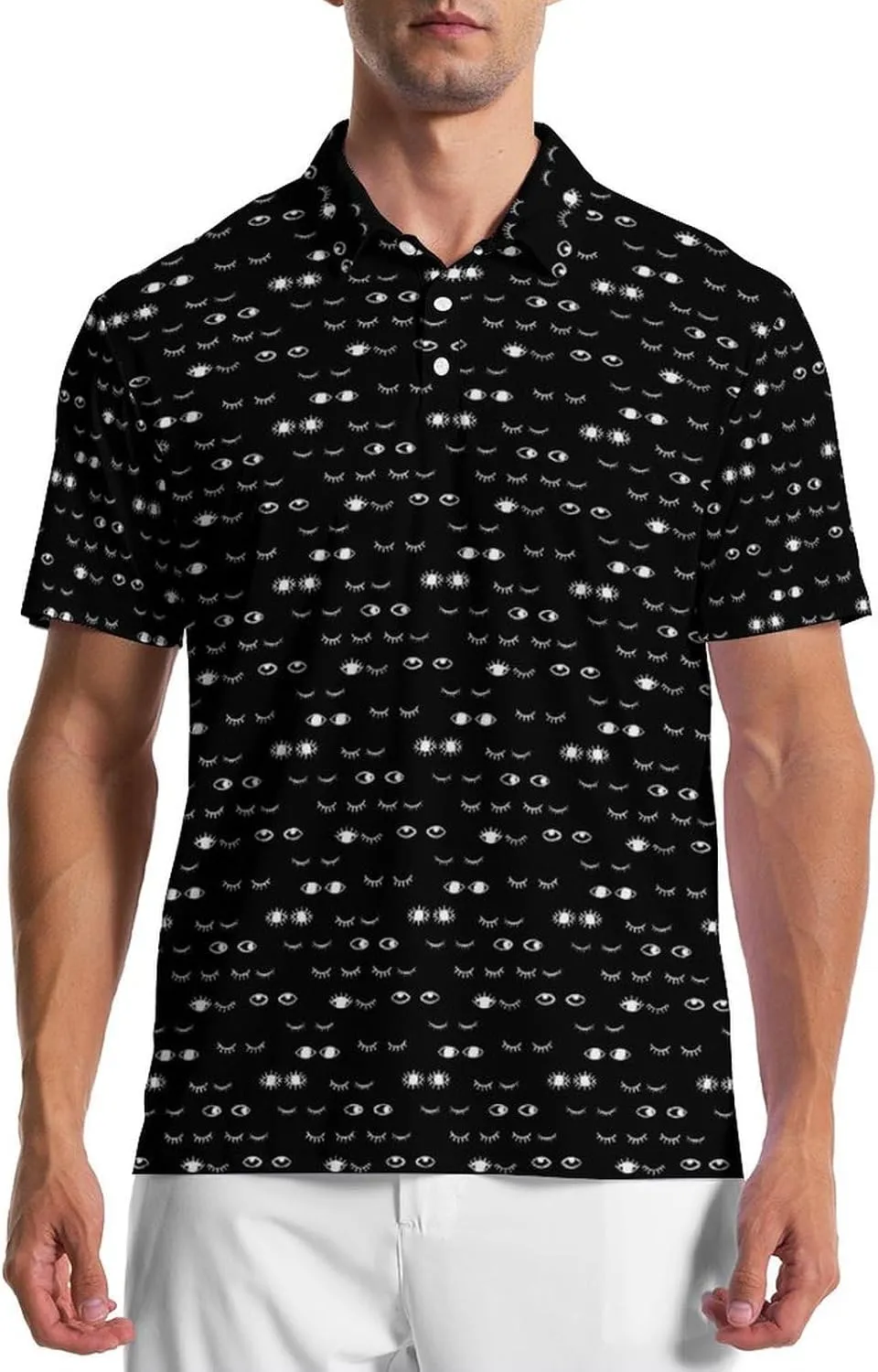 Party Mens Golf Shirt Print Short Sleeve Moisture Wicking Funny Sport Performance Polo Shirts for Men