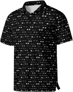 Party Mens Golf Shirt Print Short Sleeve Moisture Wicking Funny Sport Performance Polo Shirts for Men