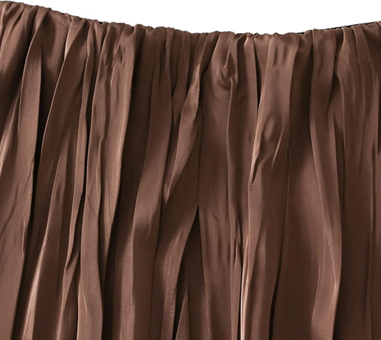 Pleated Midi Skirts for Women 2025 Summer Solid Color Flowy Swing A-Line Elastic Waisted Long Skirt