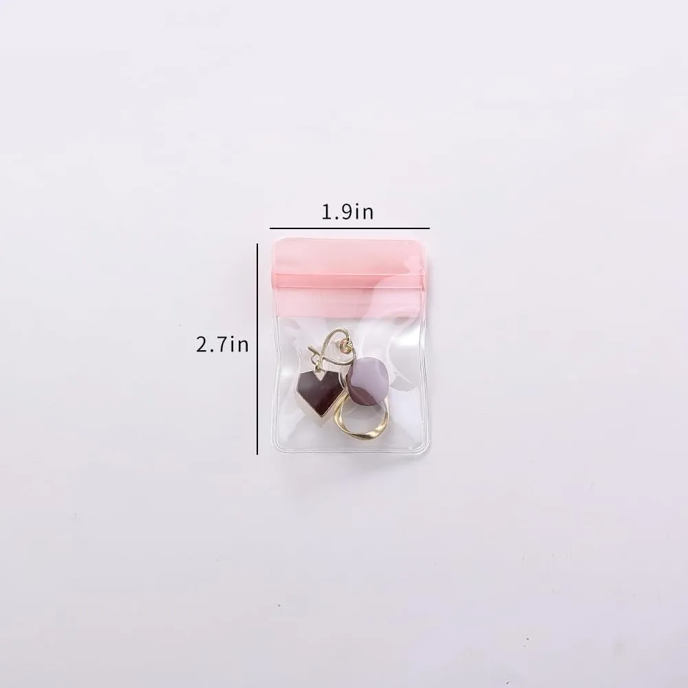 PVC Antioxidant Jewelry Storage Pouches Bracelets Necklaces Earrings Rings Storage Bags (PINK, MIXED 1,30)