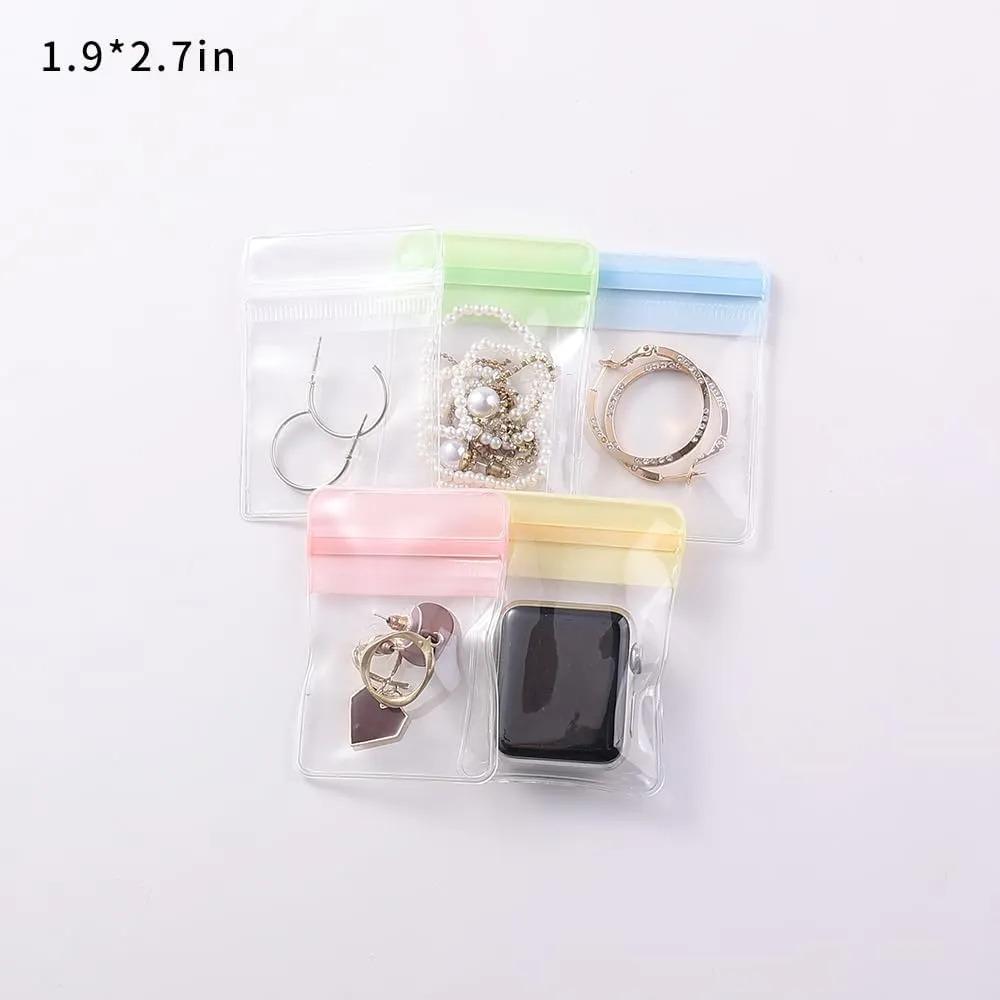 PVC Antioxidant Jewelry Storage Pouches Bracelets Necklaces Earrings Rings Storage Bags (YELLOW, MIXED 1,30pcs)