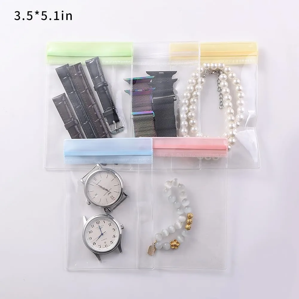 PVC Antioxidant Jewelry Storage Pouches Bracelets Necklaces Earrings Rings Storage Bags (YELLOW, MIXED 1,30pcs)