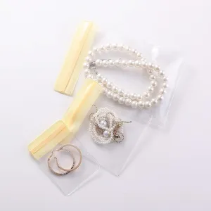 PVC Antioxidant Jewelry Storage Pouches Bracelets Necklaces Earrings Rings Storage Bags (YELLOW, MIXED 1,30pcs)