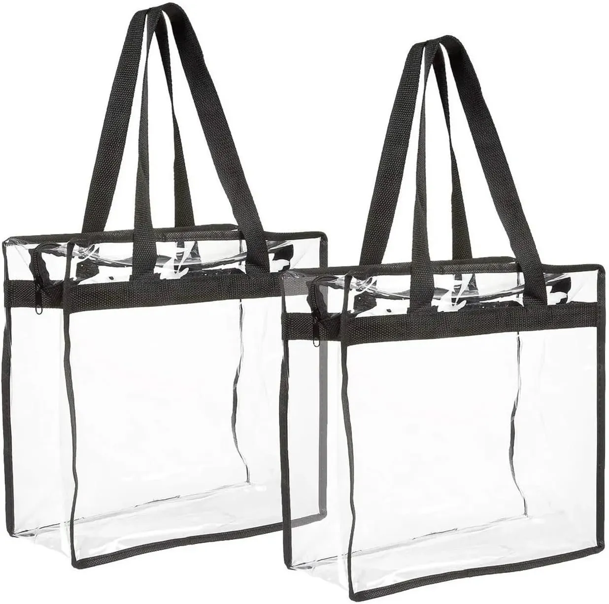 Qingzeyi transparent handle bags 1/4pcs Clear Tote Bags Large Capacity Shoulder Bag PVC Makeup Storage Bag for Wedding, Birthday, Mother's Day(4PCS)
