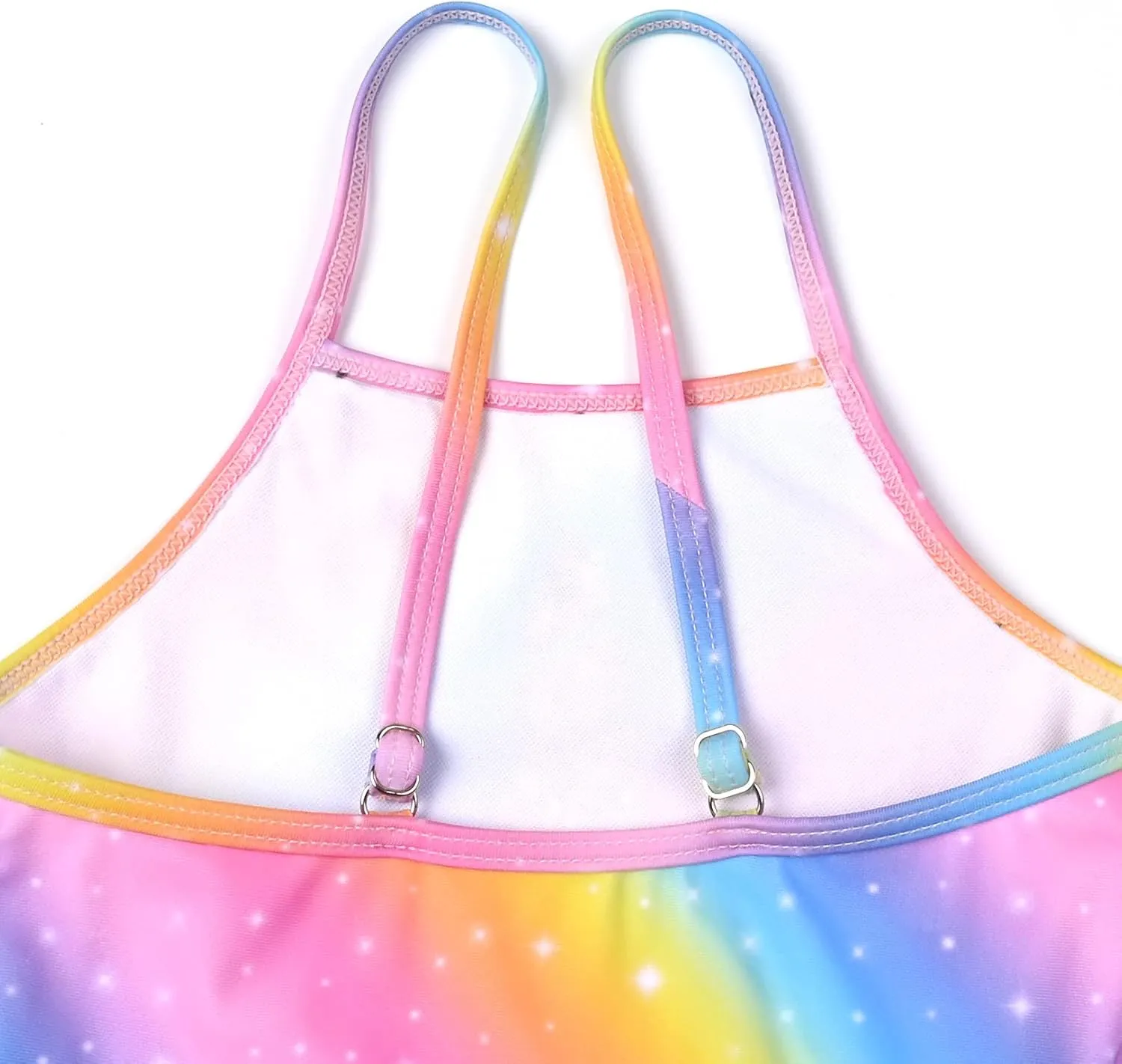QPANCY One Piece Swimsuits for Girl Ruffle Unicorn Bathing Suits Strap Swimwear