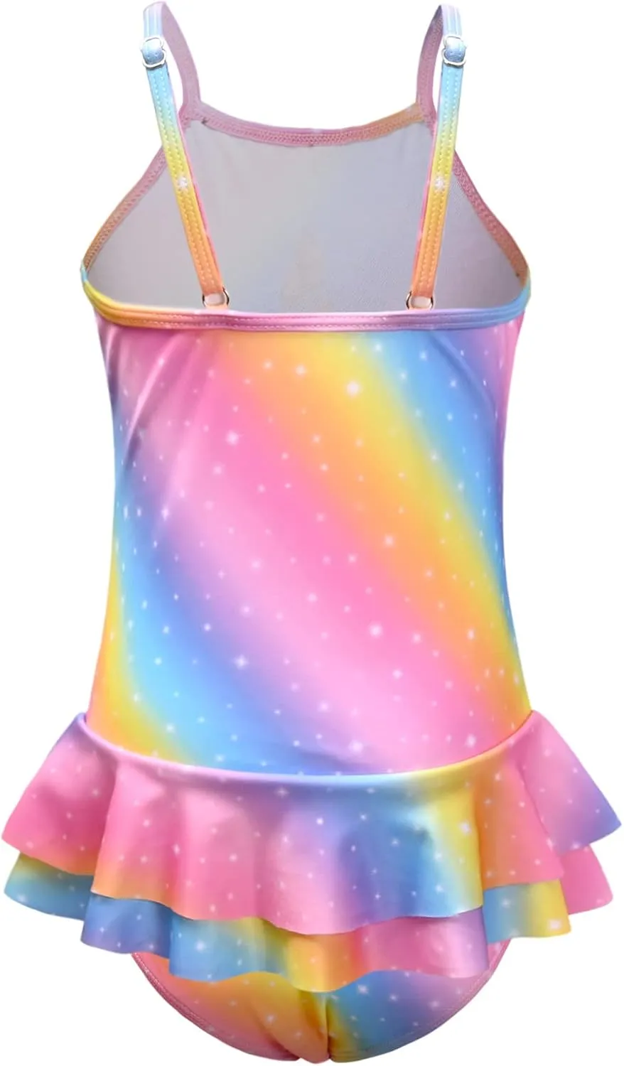 QPANCY One Piece Swimsuits for Girl Ruffle Unicorn Bathing Suits Strap Swimwear