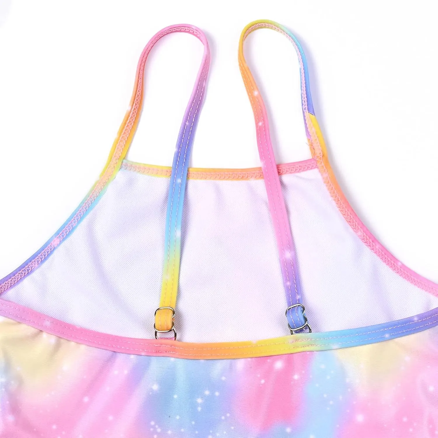 QPANCY One Piece Swimsuits for Girl Ruffle Unicorn Bathing Suits Strap Swimwear