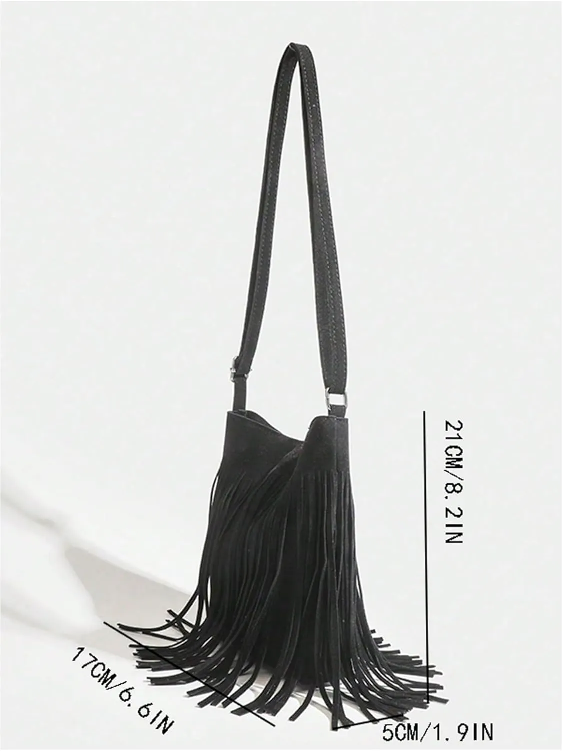 QWINEE Women's Fringe Hobo Bags Tassel Vintage Suede Crossbody Bag Shoulder Bags