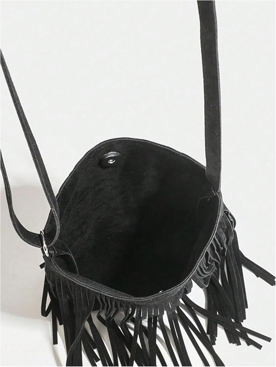 QWINEE Women's Fringe Hobo Bags Tassel Vintage Suede Crossbody Bag Shoulder Bags
