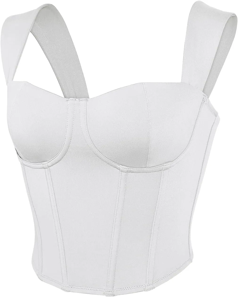 REORIA Womens Sleeveless Sweetheart Neck Bustier Corset Back Zipper Y2K Going Out Crop Tops 2025 Trendy