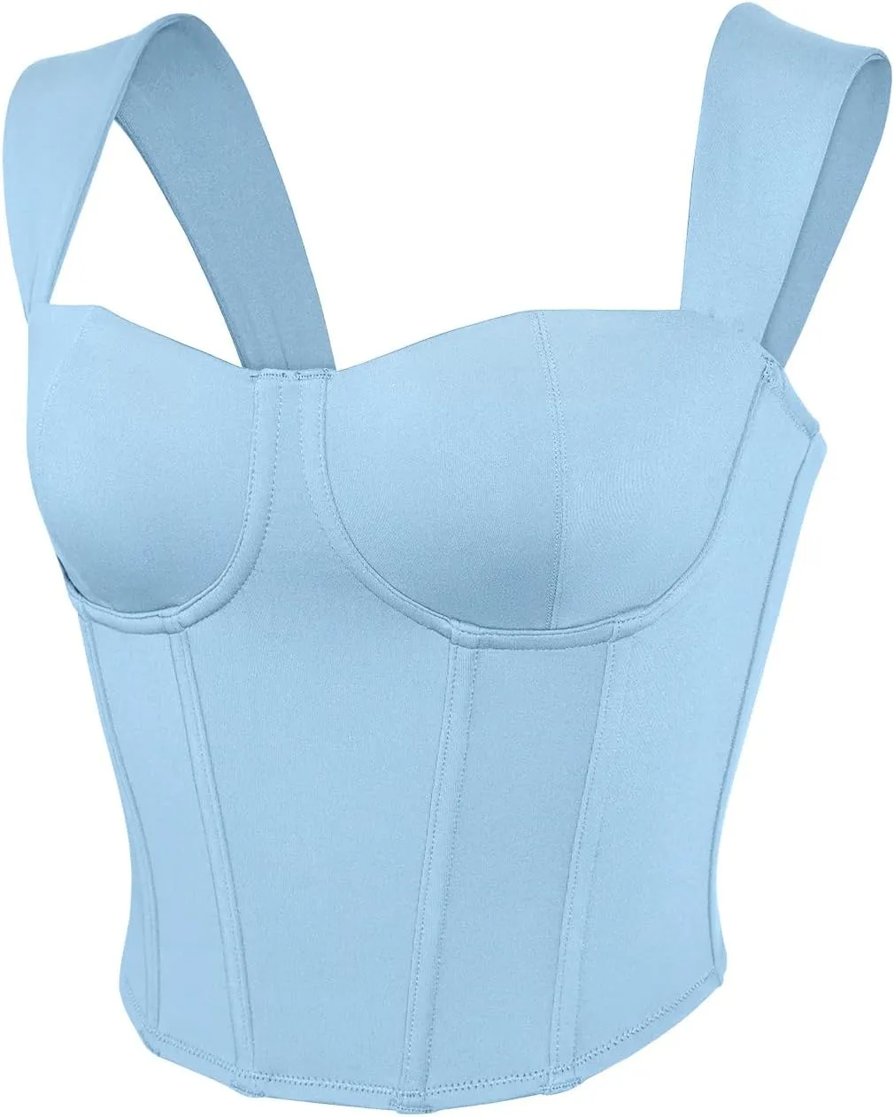 REORIA Womens Sleeveless Sweetheart Neck Bustier Corset Back Zipper Y2K Going Out Crop Tops 2025 Trendy