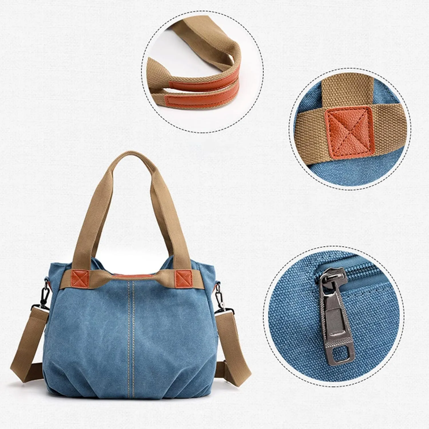 Retro Fashion One Shoulder Crossbody Women's Bag Large Capacity Fashion Handbag Women's Simple Mens (Sky Blue, One Size)