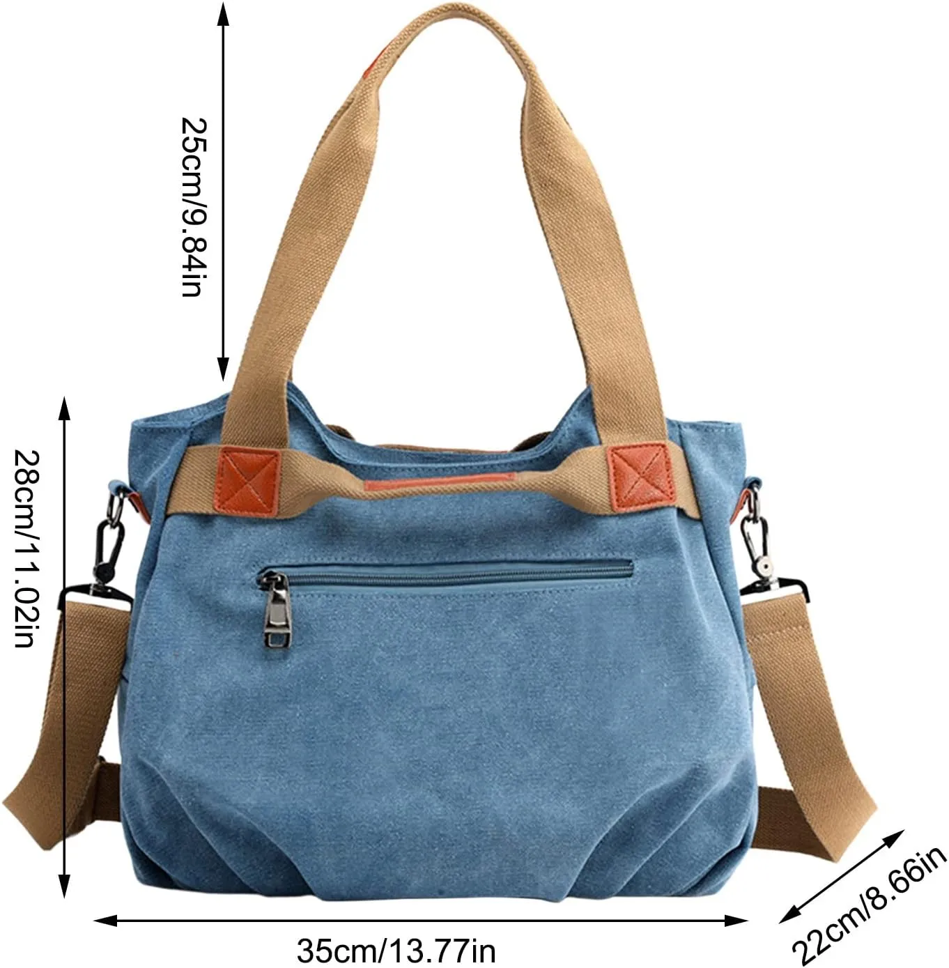 Retro Fashion One Shoulder Crossbody Women's Bag Large Capacity Fashion Handbag Women's Simple Mens (Sky Blue, One Size)