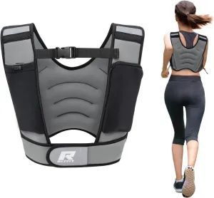 RitFit Weighted Vest 8 10 20 Lbs for Men & Women with Adjustable Straps and Reflective Strips, Body Weight Vest for Strength Training and Muscle Building, Neoprene Fabric