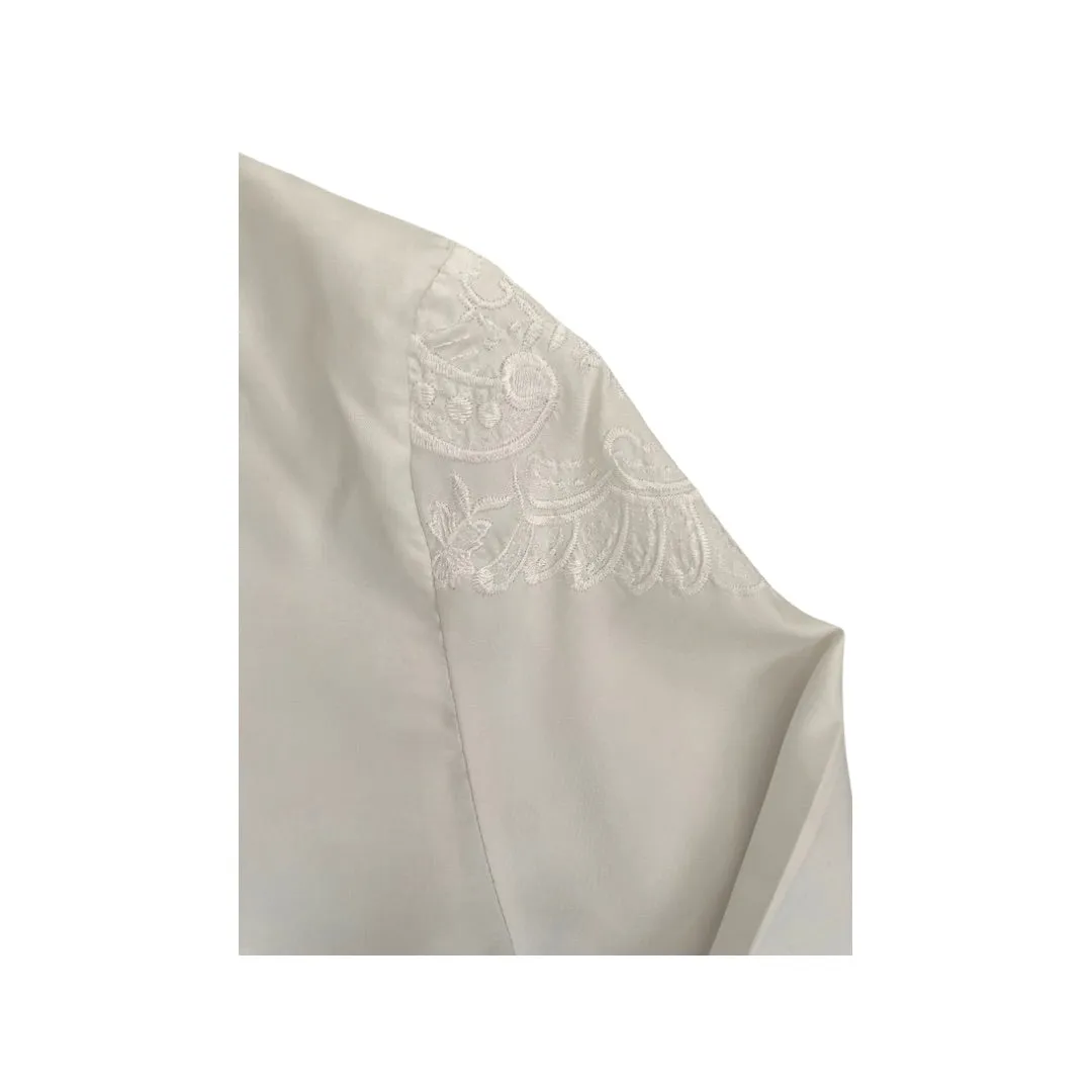 Scalloped Neck Vintage Shirt Creams SIZE 8