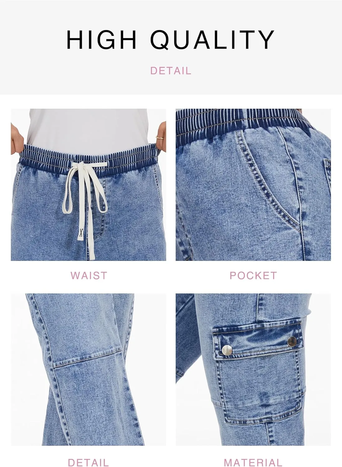 SESERAGI Cargo Pants Women Work High Waisted Streetwear Carpenter Travel Womens Drawstring Hiking Pants